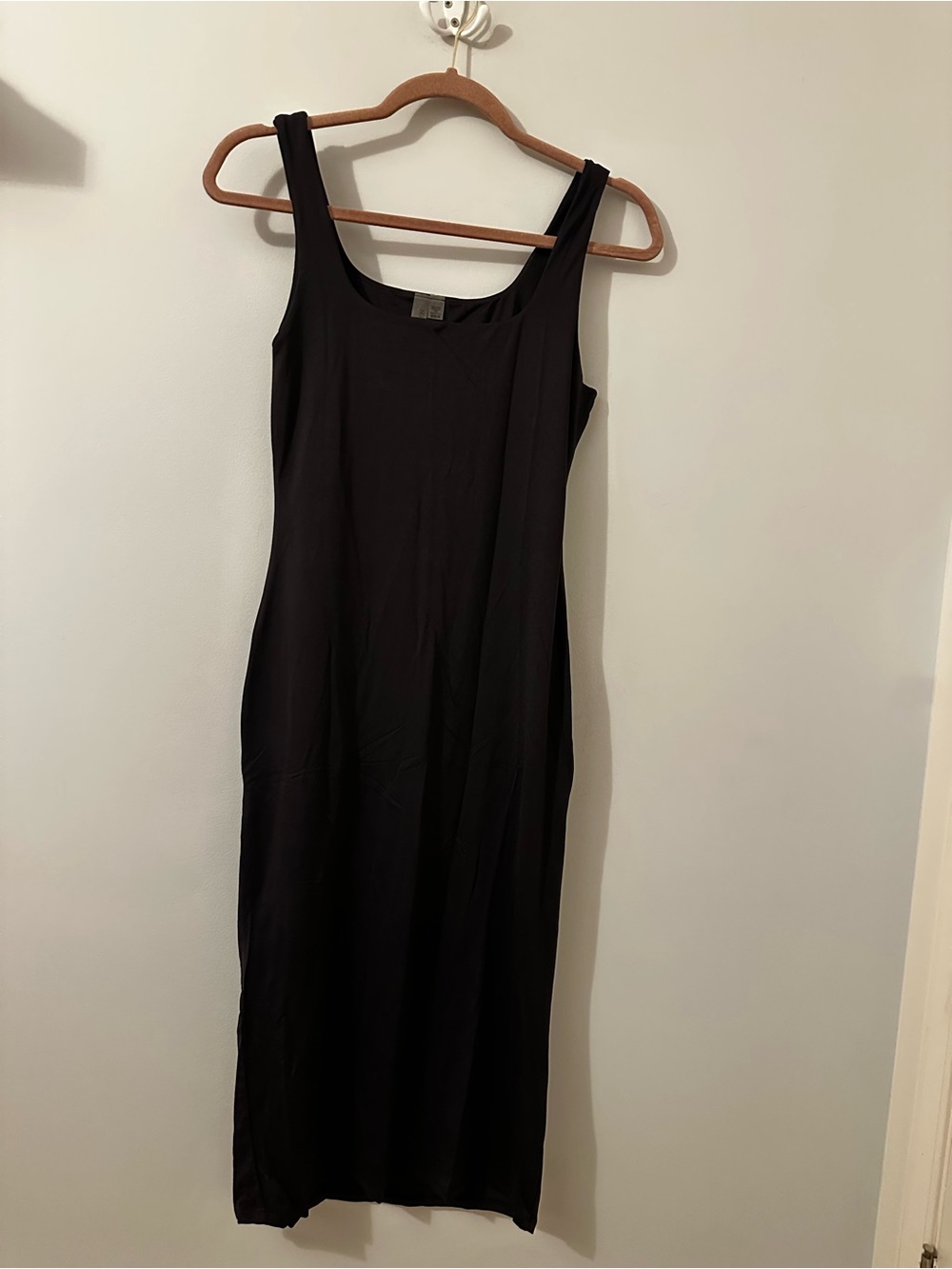 Second Skin Black Tank Midi Dress